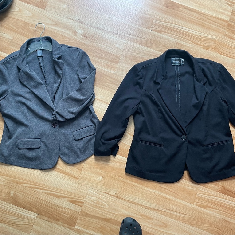 Soho and Christian Soriano Apparel Black and Gray Women’s Blazer Duo